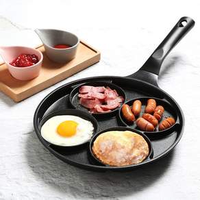셰프라인 IH 인덕션 4구 에그팬 계란후라이팬, 1개, 27cm