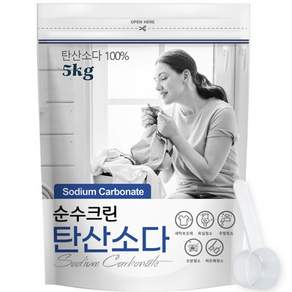 순수크린 워싱소다 탄산소다 5kg 초강력 세탁보조제 대용량 탈취 세탁세제 세탁소용 전문가용, 1개, 5L