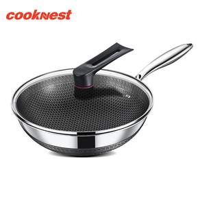 CookNest 인덕션 웍 통3중 304 스텐 궁중팬 팬 볶음팬, 1개, 32cm