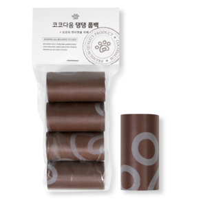 코코다움 강아지 생분해 배변 댕댕풉백, Brown, 60개입, 1개