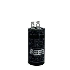110V 110VAC 200uF 국산 미래 콘덴서 CE 특허 전동기 모터 기동 스타팅 기기용 캐패시터 알루미늄캔타입 Motor Starting, 1개
