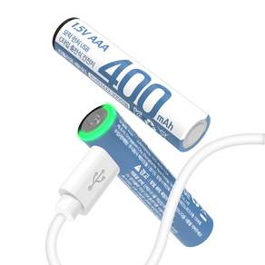 모락 런처 USB C타입 충전식 건전지 AAA, 1세트, 2개입