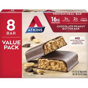 앳킨스 프로틴 밀 바 초콜릿 피넛 버터 8개입, 480g, 1개