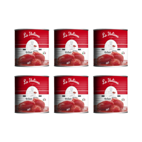 라이탈리아나 나폴리 저칼로리 100% 무설탕 토마토 홀 통조림, 6개, 400g
