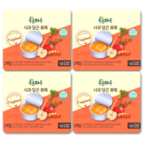 푸른마루 당 낮은 국산 유기농 실온 이유식 아기 퓨레 80gX2개입, 4세트, 160g, 사과당근