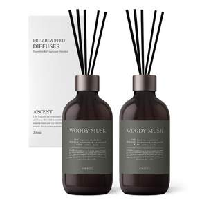 1+1 에이센트 네이처 디퓨저 실내방향제 200ml 2개 세트, 우디머스크