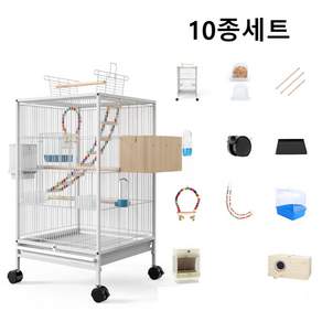 버드빌라 대형 앵무새 새장 케이지 45.6 x 45.6 x 77cm, 1개, 화이트