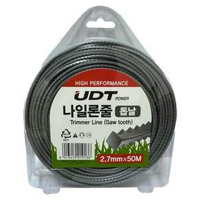 UDT 예초기날 나일론줄 2.7mm - 50M 톱날형, 1개