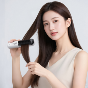 Unilix 프리미엄 무선 미니 헤어 고데기 휴대용 스타일러 빗 고데기, KW-H001, 화이트