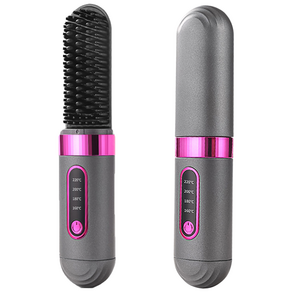 YONO 무선 빗고데기 음이온 헤어 브러쉬 4단계 온도조절 매직기 4000mah, 그레이