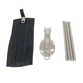 토토스토어21 접이식 휴대용 스테인리스 수저세트, 1개, 실버