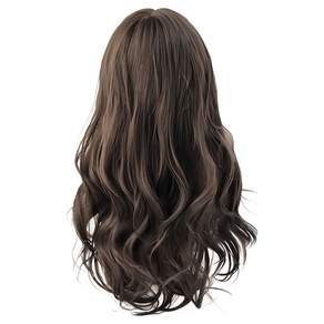 S컬 자연스러운 여신 긴머리 롱 웨이브 통가발 65CM, 1개, 다크브라운