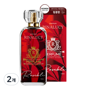 리나루시 퍼퓸 고농축 프리미엄 로즈블 여성 향수, 2개, 100ml