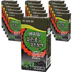 베지밀 검은콩과 검은참깨 두유, 190ml, 16개