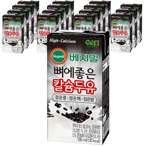 베지밀 뼈에좋은 칼슘두유 검은콩 깨 쌀, 190ml, 16개