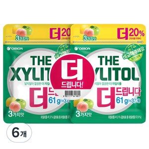 오리온 달지않아 깔끔한 더 자일리톨 리필, 122g, 6개