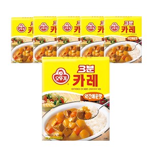 오뚜기3분 카레 약간매운맛, 200g, 6개