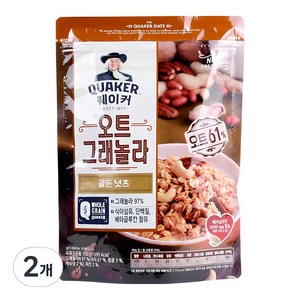 롯데제과 퀘이커 오트 그래놀라 시리얼 골든넛츠, 350g, 2개