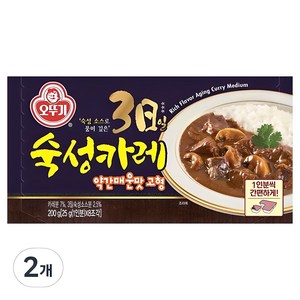 오뚜기 3일 숙성 카레 약간매운맛 고형, 200g, 2개