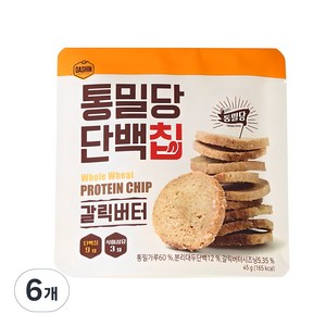 통밀당 단백칩 갈릭버터, 45g, 6개