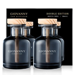 GIOVANNY 컵홀더형 차량용 디퓨저 150ml, 화이트머스크, 2개