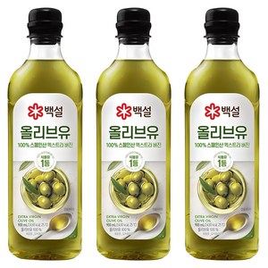 백설 스페인산 압착 올리브유, 900ml, 3개