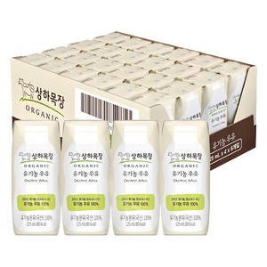 상하목장 유기농 우유, 125ml, 24개