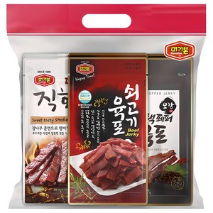 머거본 육포 6봉 쇠고기 25g 2p + 달콤한 직화 20g 2p + 오감 블랙페퍼 25g 2p, 140g, 1세트