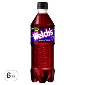 웰치스 제로 그레이프맛, 600ml, 6개