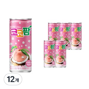 코코팜 피치핑크 복숭아, 240ml, 12개