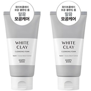 해피바스 화이트 클레이 모공 클렌징폼, 150g, 2개