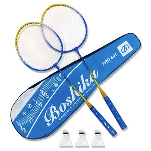 배곧스포츠 보시카 배드민턴 라켓2개+셔틀콕3개+가방 PRO601-BL 1개 세트, PRO601(BL), 1세트