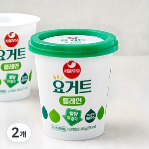 서울우유 요거트 플레인, 380g, 2개