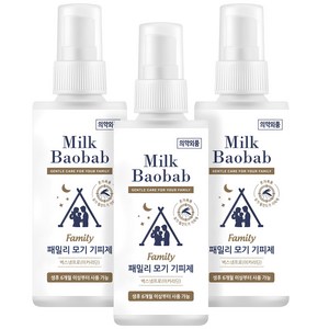 밀크바오밥 패밀리 벅스넷프로 모기 기피제, 60ml, 3개