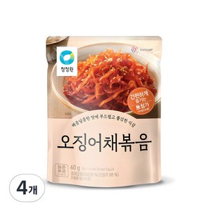 청정원 오징어채볶음, 60g, 4개