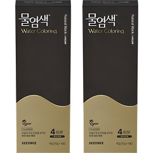 씨드비 프리미엄 물염색 시즌2 4p, 내추럴블랙, 2개