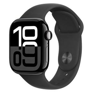 Apple 애플워치 10 GPS, 42mm, 제트 블랙 / 블랙 스포츠 밴드, S/M