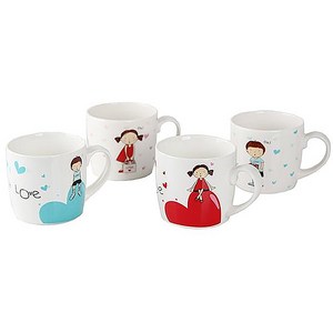 엘룸 스토리머그 260ml, 혼합 색상, 4개