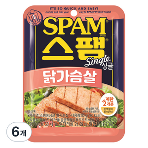 스팸 싱글 닭가슴살, 6개, 80g