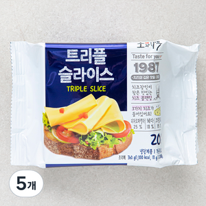 소와나무 트리플 슬라이스 가공치즈 20매입, 360g, 5개