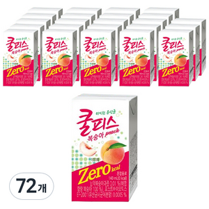 동원 쿨피스 복숭아 제로, 140ml, 72개