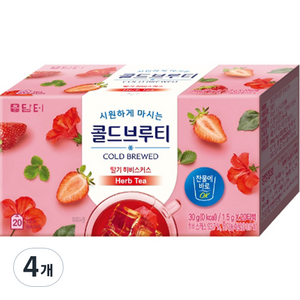 담터 콜드브루티 딸기히비스커스, 1.5g, 20개입, 4개