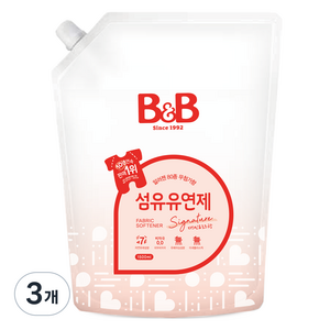 비앤비 섬유유연제 자스민 앤 로즈 리필, 1.5L, 3개