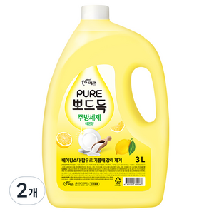 피죤퓨어 뽀드득 주방세제 레몬향, 3L, 2개