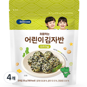 베베쿡 처음 먹는 어린이 김자반, 오리지널, 25g, 4개