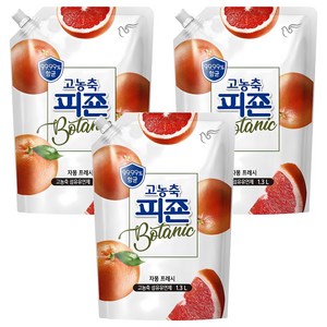 피죤 고농축 항균 보타닉 섬유유연제 자몽프레시향 리필, 1.3L, 3개