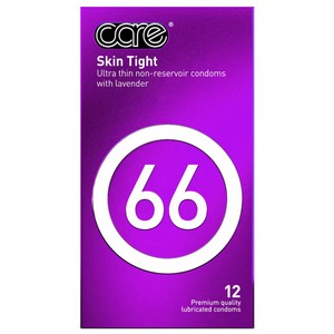 cae 66 skin tight 콘돔 무꼭지형, 1개, 12개입