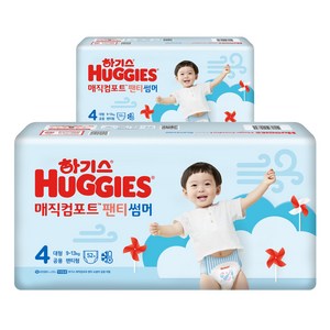 하기스 매직컴포트썸머 팬티형 기저귀 남여공용, 104매, 4단계