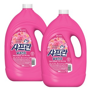 샤프란 실내건조 섬유유연제 핑크 페스티벌 본품, 3.1L, 2개