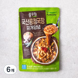 풀무원 국산콩 청국장 찌개양념, 130g, 6개